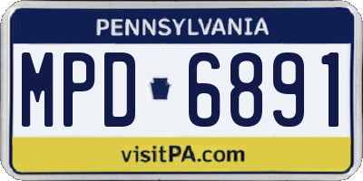 PA license plate MPD6891