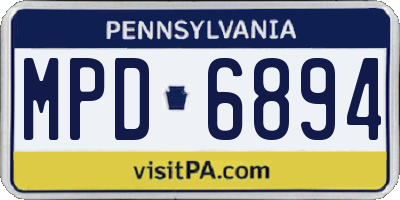 PA license plate MPD6894