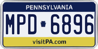 PA license plate MPD6896