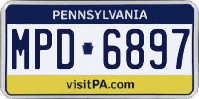 PA license plate MPD6897