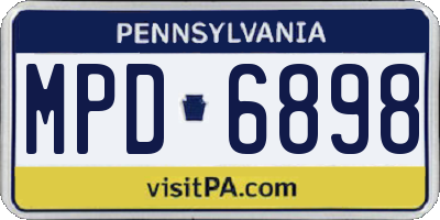 PA license plate MPD6898