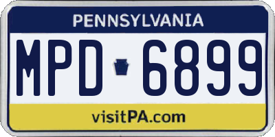 PA license plate MPD6899