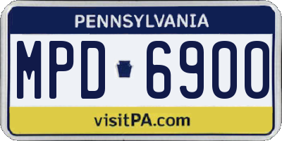 PA license plate MPD6900