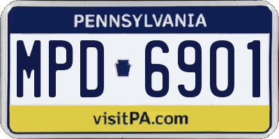 PA license plate MPD6901