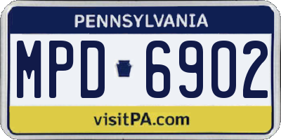 PA license plate MPD6902