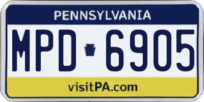 PA license plate MPD6905