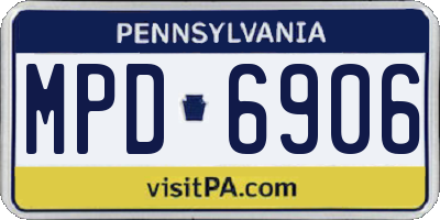 PA license plate MPD6906