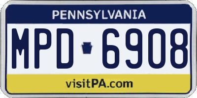 PA license plate MPD6908