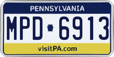 PA license plate MPD6913
