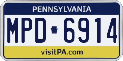 PA license plate MPD6914