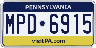PA license plate MPD6915