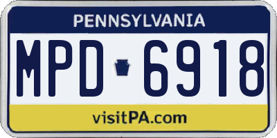 PA license plate MPD6918