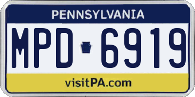 PA license plate MPD6919