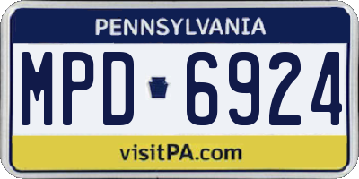 PA license plate MPD6924