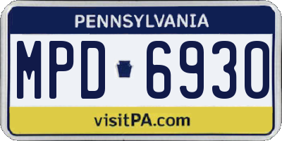 PA license plate MPD6930