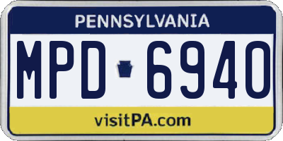 PA license plate MPD6940