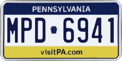 PA license plate MPD6941