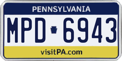 PA license plate MPD6943