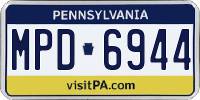 PA license plate MPD6944