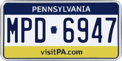 PA license plate MPD6947