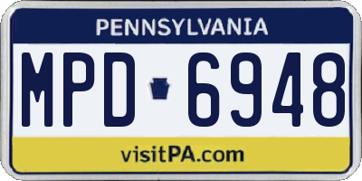 PA license plate MPD6948
