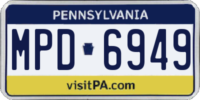 PA license plate MPD6949