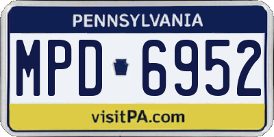 PA license plate MPD6952
