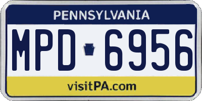 PA license plate MPD6956