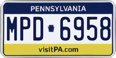PA license plate MPD6958