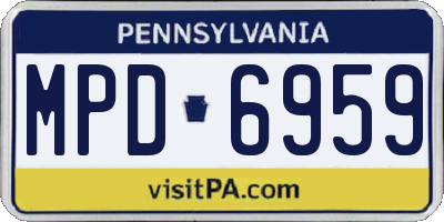 PA license plate MPD6959