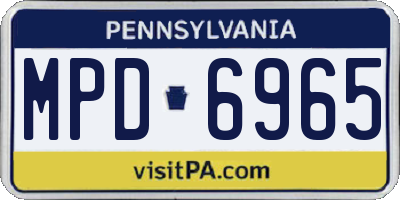 PA license plate MPD6965