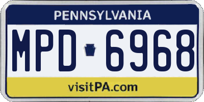 PA license plate MPD6968