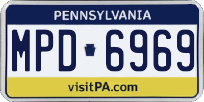 PA license plate MPD6969