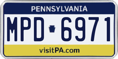 PA license plate MPD6971