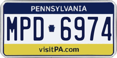 PA license plate MPD6974