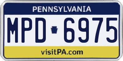 PA license plate MPD6975