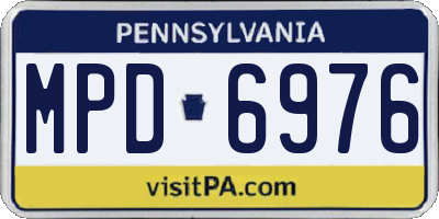 PA license plate MPD6976