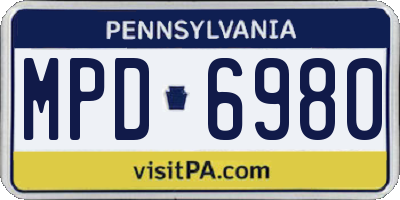 PA license plate MPD6980