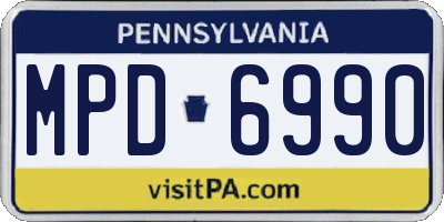 PA license plate MPD6990