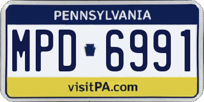 PA license plate MPD6991