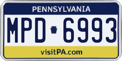 PA license plate MPD6993
