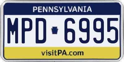 PA license plate MPD6995