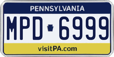 PA license plate MPD6999