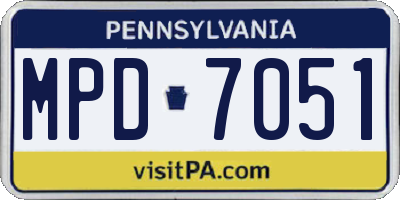 PA license plate MPD7051