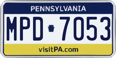 PA license plate MPD7053