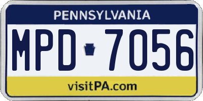 PA license plate MPD7056