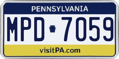 PA license plate MPD7059