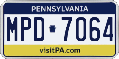 PA license plate MPD7064