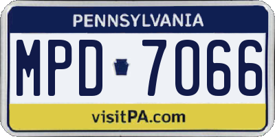 PA license plate MPD7066