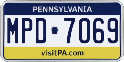 PA license plate MPD7069